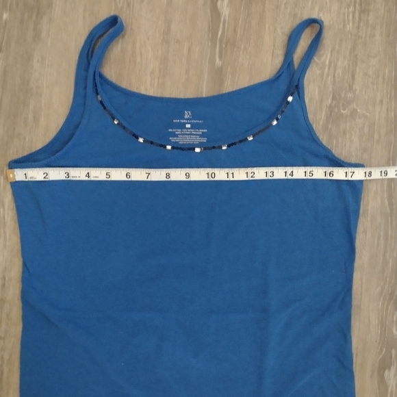 New York & Company Blue Tank with Sequins - Picture 4 of 4